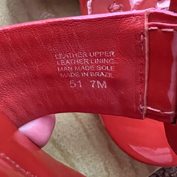 TORY BURCH Miller Patent Leather Orange Sandals size 7 - Picture 10 of 12